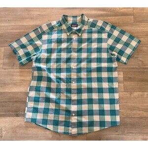 Patagonia GO TO Mens XL Short Sleeve Plaid Button Up Hiking Casual Camp Shirt
